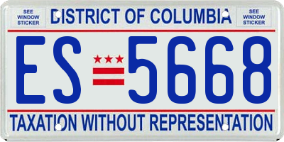 DC license plate ES5668