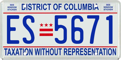 DC license plate ES5671