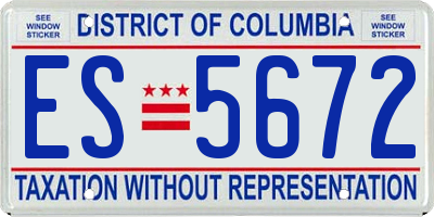 DC license plate ES5672