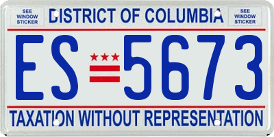 DC license plate ES5673