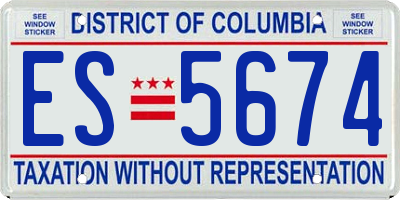 DC license plate ES5674