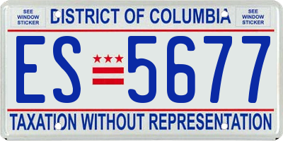 DC license plate ES5677