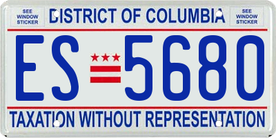 DC license plate ES5680