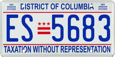 DC license plate ES5683