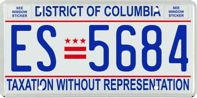 DC license plate ES5684