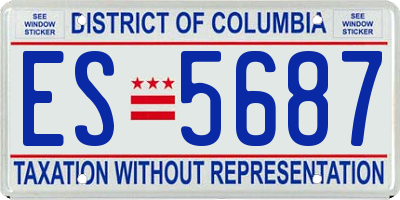 DC license plate ES5687