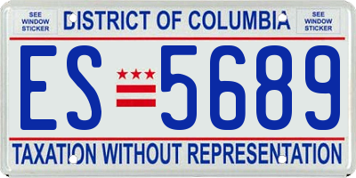 DC license plate ES5689