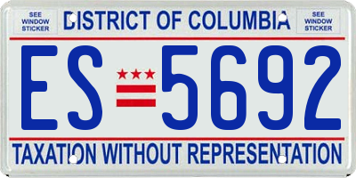 DC license plate ES5692
