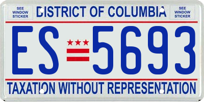 DC license plate ES5693