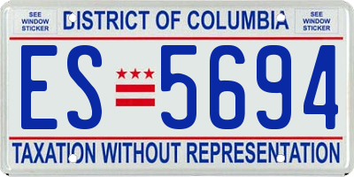 DC license plate ES5694