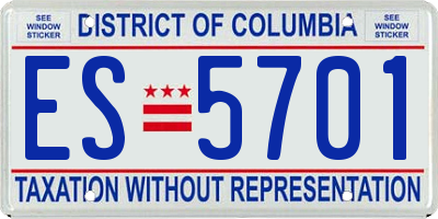 DC license plate ES5701
