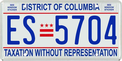 DC license plate ES5704