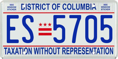 DC license plate ES5705