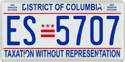 DC license plate ES5707