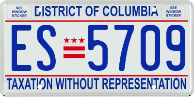 DC license plate ES5709