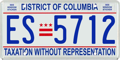 DC license plate ES5712