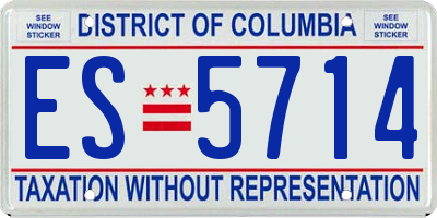 DC license plate ES5714