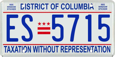 DC license plate ES5715