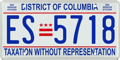 DC license plate ES5718