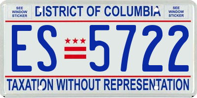 DC license plate ES5722