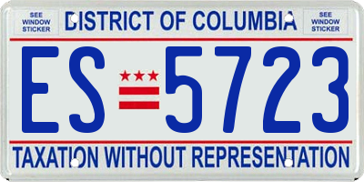DC license plate ES5723