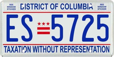 DC license plate ES5725