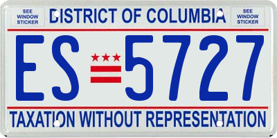 DC license plate ES5727