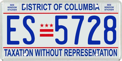 DC license plate ES5728