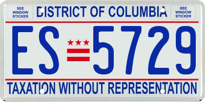 DC license plate ES5729