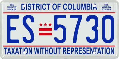 DC license plate ES5730