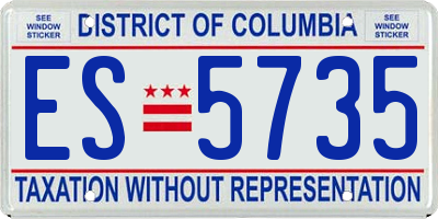 DC license plate ES5735