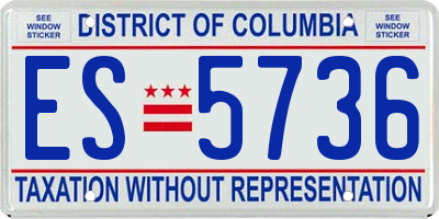 DC license plate ES5736