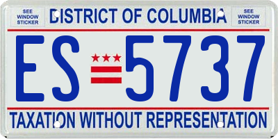 DC license plate ES5737