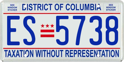 DC license plate ES5738