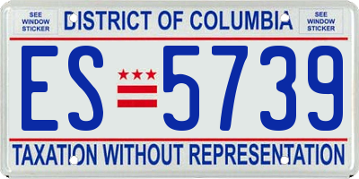 DC license plate ES5739