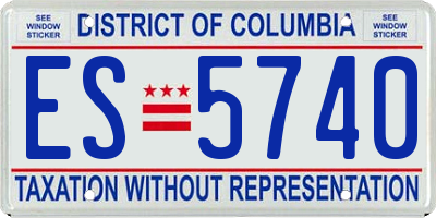 DC license plate ES5740