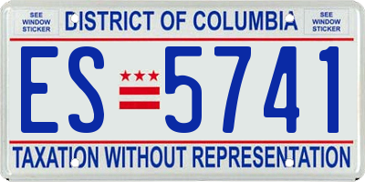 DC license plate ES5741