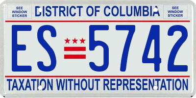DC license plate ES5742