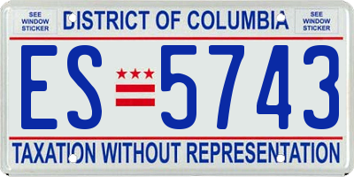 DC license plate ES5743