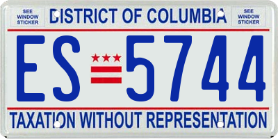 DC license plate ES5744