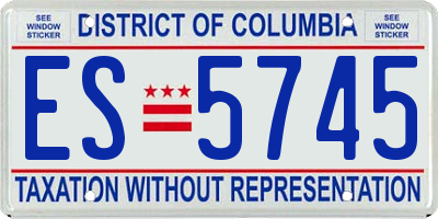 DC license plate ES5745