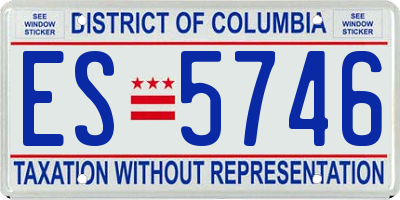 DC license plate ES5746