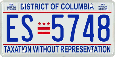 DC license plate ES5748