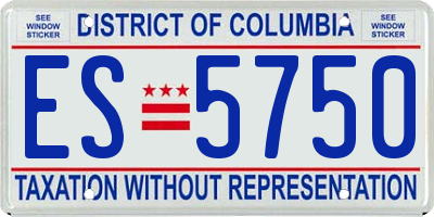 DC license plate ES5750