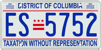 DC license plate ES5752