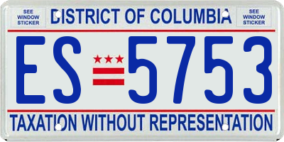 DC license plate ES5753