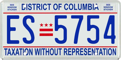 DC license plate ES5754