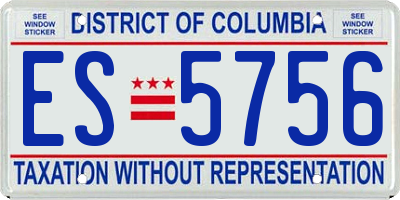 DC license plate ES5756