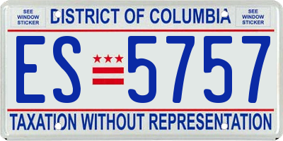 DC license plate ES5757