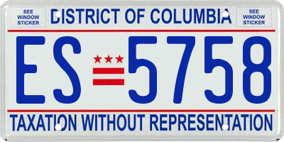 DC license plate ES5758